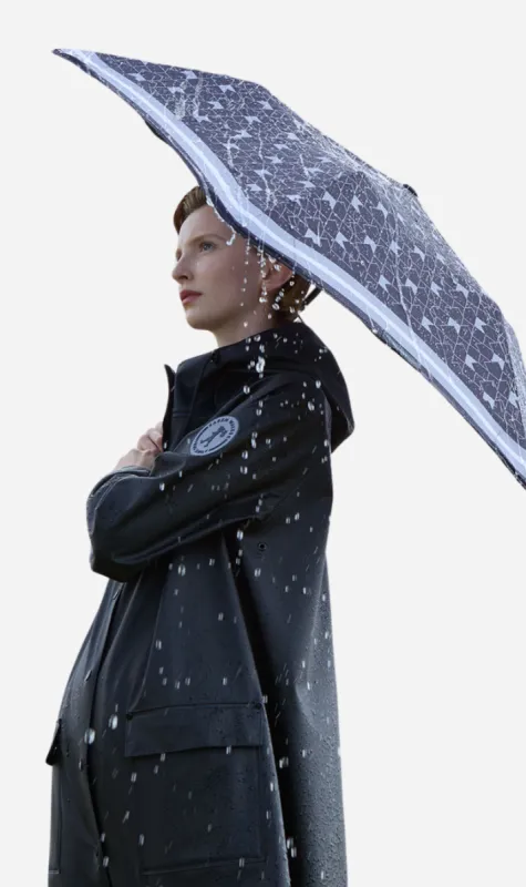 Blunt X Karen Walker | Metro Umbrella - Black/Grey Monogram sold by Sister & Co