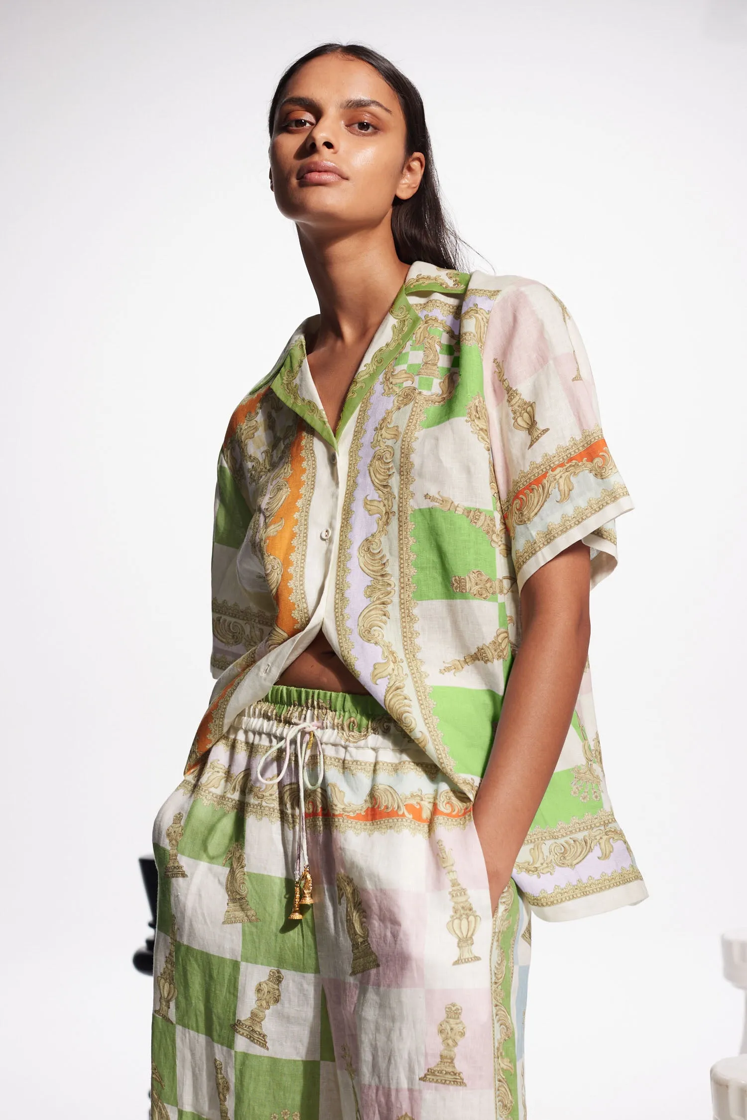 ALEMAIS | Checkmate Linen Shirt - Print sold by Sister & Co product image thumbnail 5