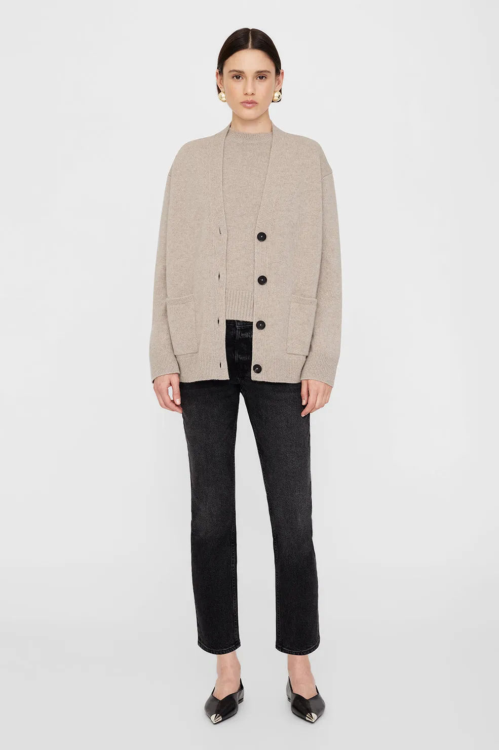 Anine Bing | Jackson Cardigan - Brown Cashmere sold by Sister & Co product image thumbnail 2