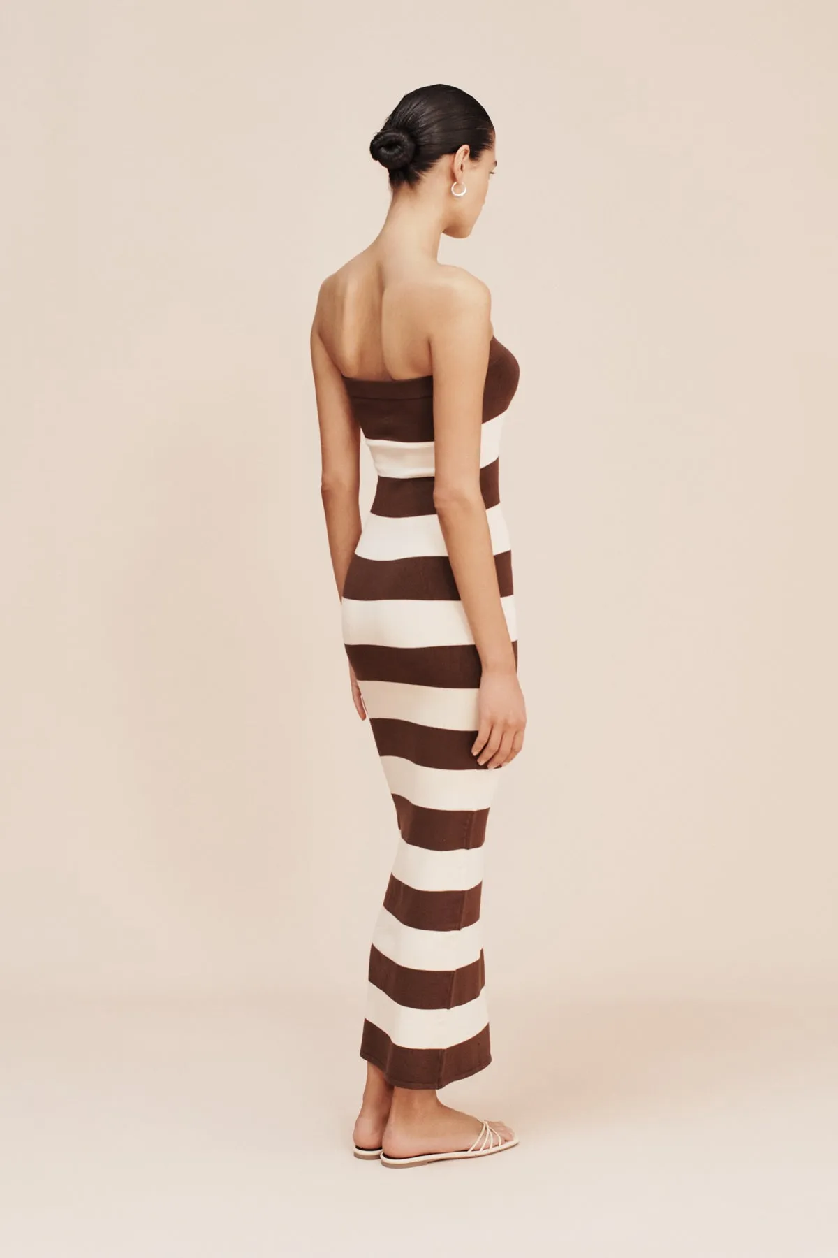 Posse | Theo Strapless Dress - Chocolate/Cream sold by Sister & Co product image thumbnail 4