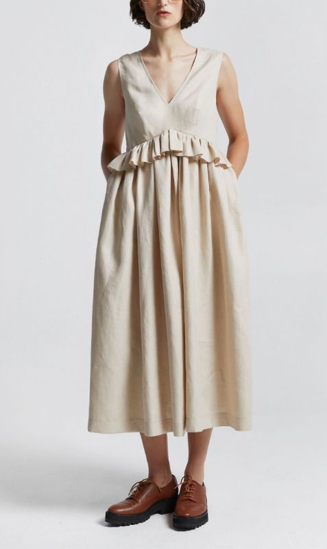 Karen Walker | Cordyline Dress - Linen Sand sold by Sister & Co