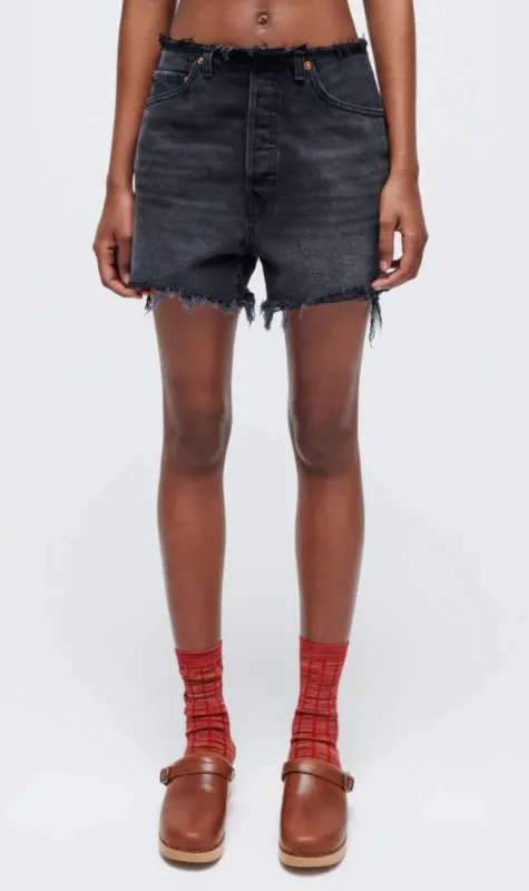 RE/DONE | Raw Waist Cutoff - Black sold by Sister & Co