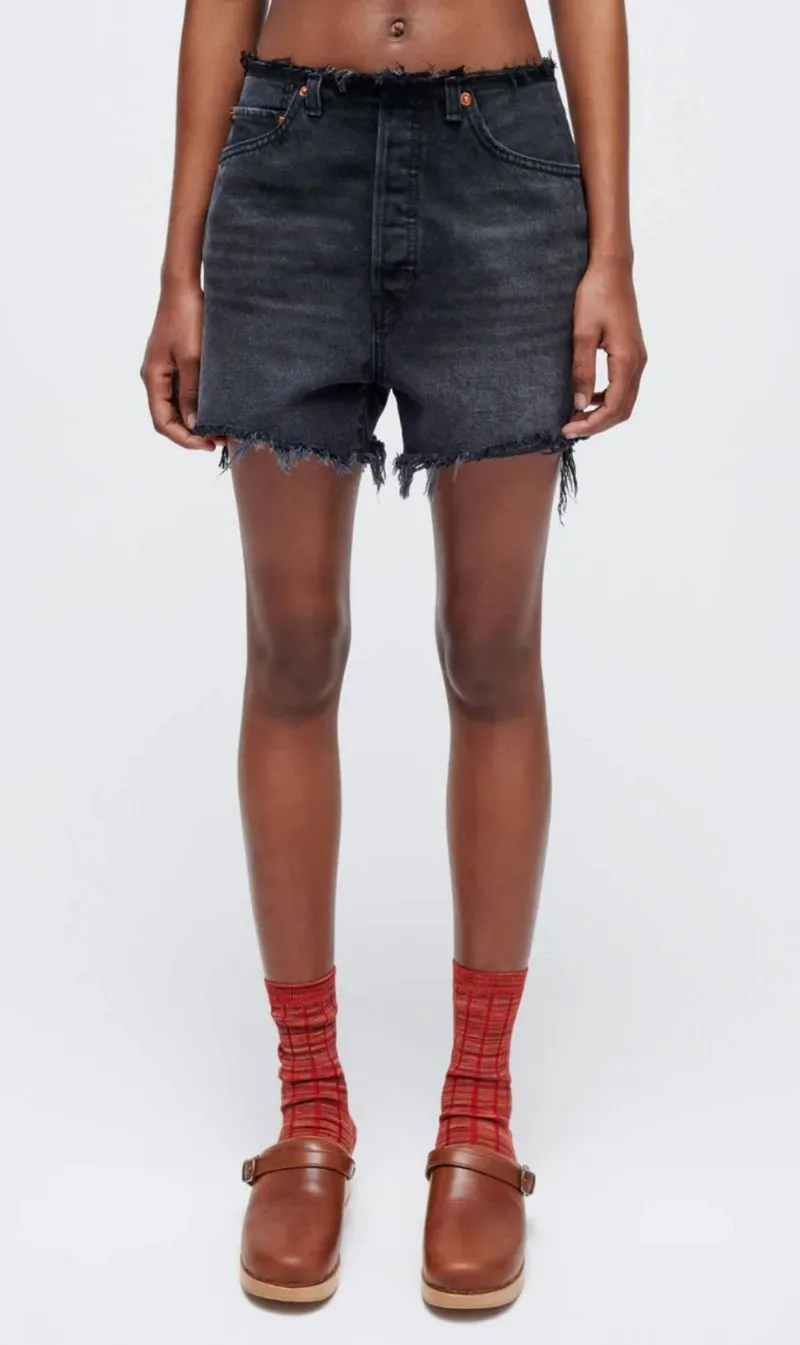 RE/DONE | Raw Waist Cutoff - Black sold by Sister & Co
