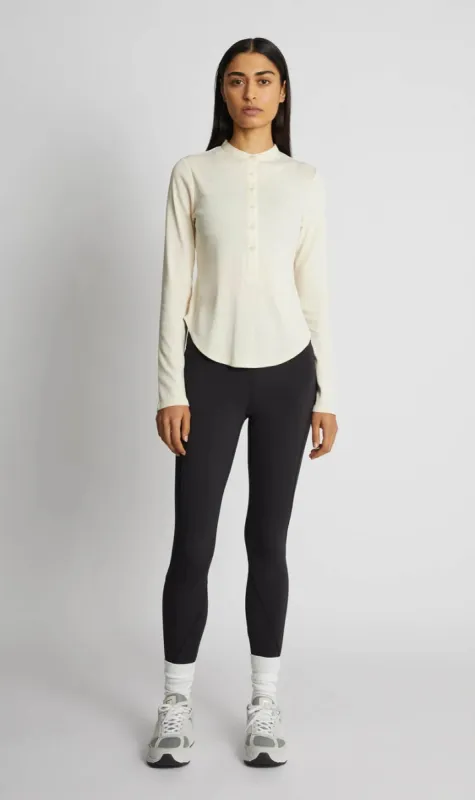 Camilla & Marc | Winnie Curved Hem Henley - Cream sold by Sister & Co