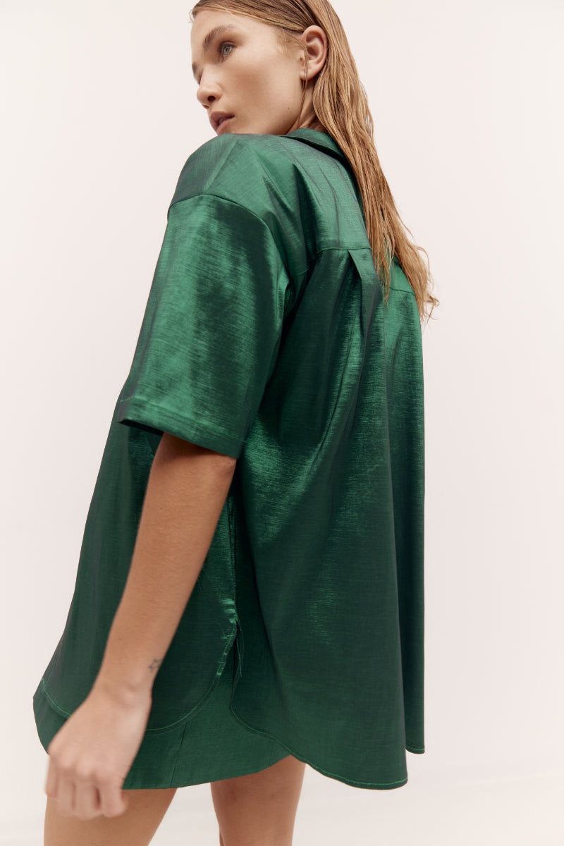 Rebe | Leisure Shirt Taffeta - Emerald sold by Sister & Co product image thumbnail 2