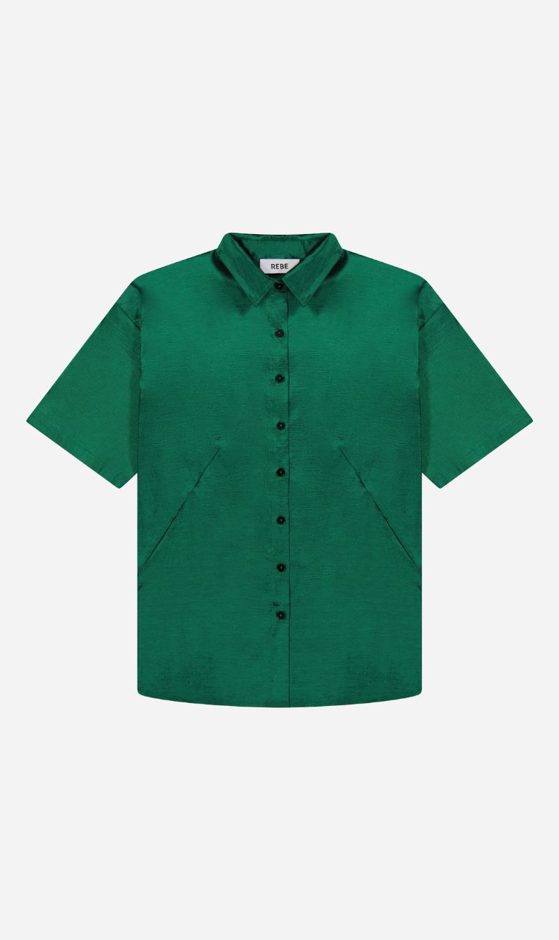 Rebe | Leisure Shirt Taffeta - Emerald sold by Sister & Co