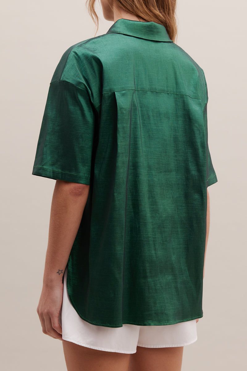 Rebe | Leisure Shirt Taffeta - Emerald sold by Sister & Co product image thumbnail 5