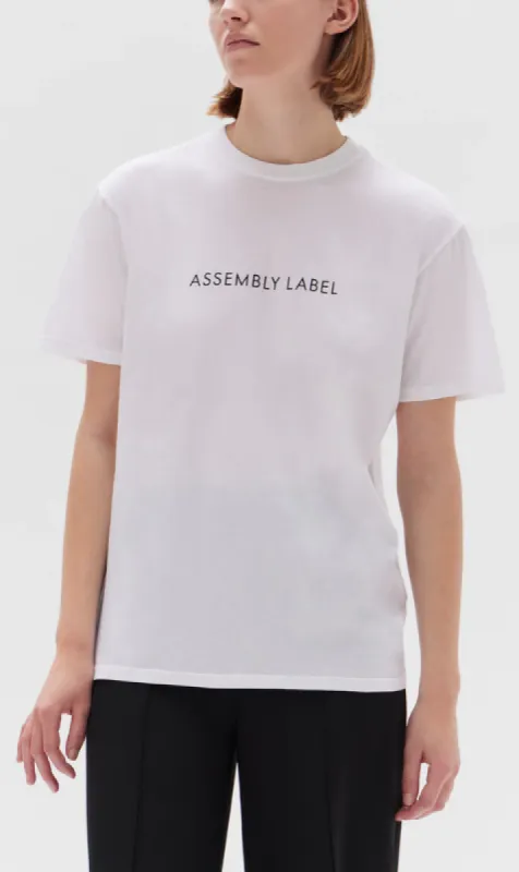 Assembly Label | Everyday Organic Logo Tee - White/Black sold by Sister & Co