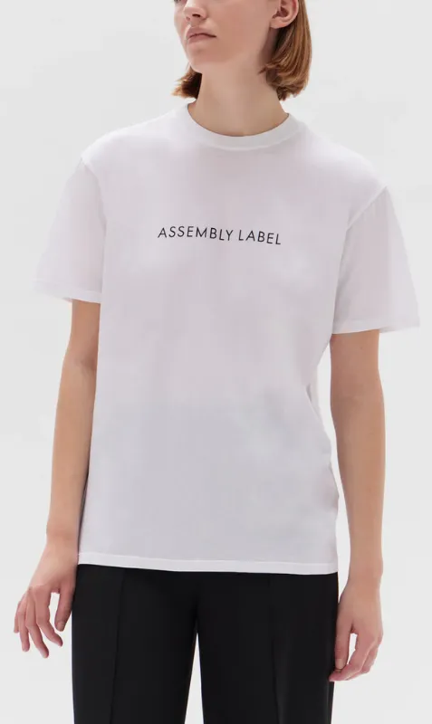 Assembly Label | Everyday Organic Logo Tee - White/Black sold by Sister & Co