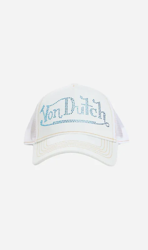 Von Dutch | Trucker Hat - Denim/Diamontes sold by Sister & Co