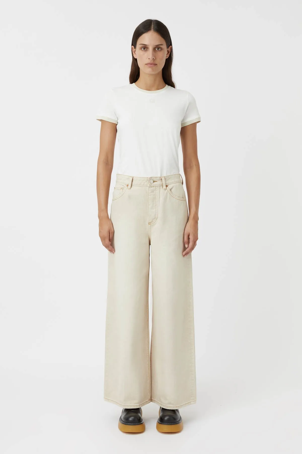 Camilla and Marc | Sofia Slim Fit Tee - Soft White/Lichen White sold by Sister & Co product image thumbnail 3