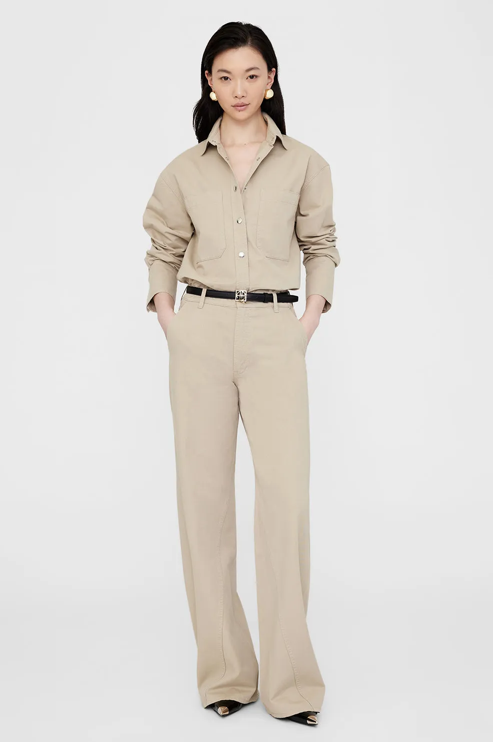 Anine Bing | Dante Shirt - Oatmeal sold by Sister & Co product image thumbnail 2