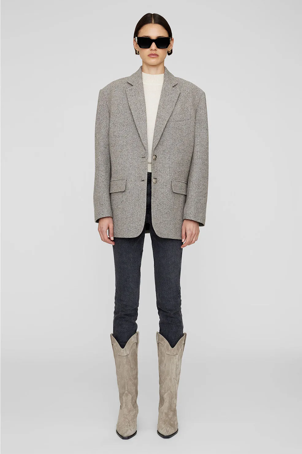 Anine Bing | Mid Calf Tania Boots - Taupe Western sold by Sister & Co product image thumbnail 3