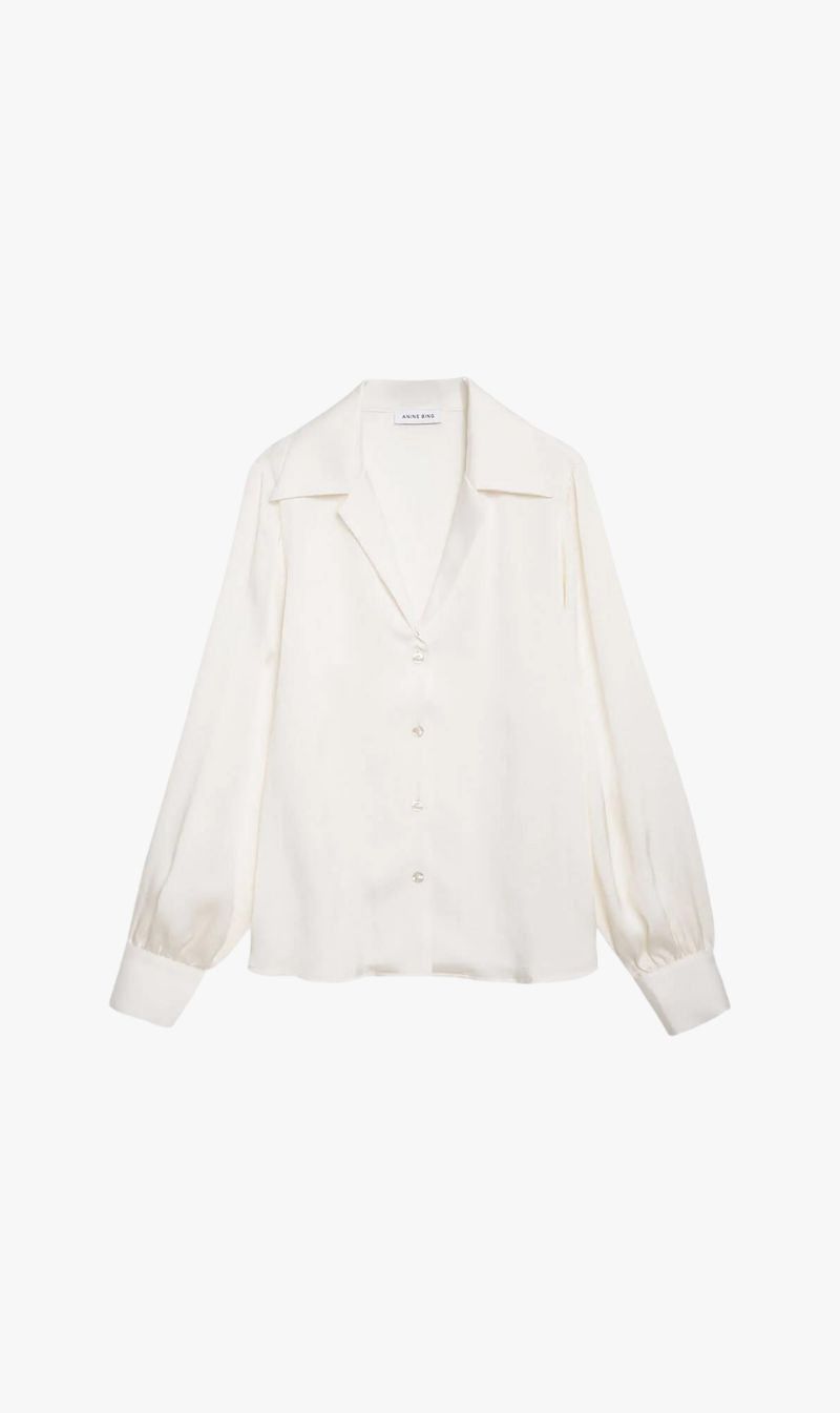 Anine Bing | Mylah Shirt - Pearl sold by Sister & Co