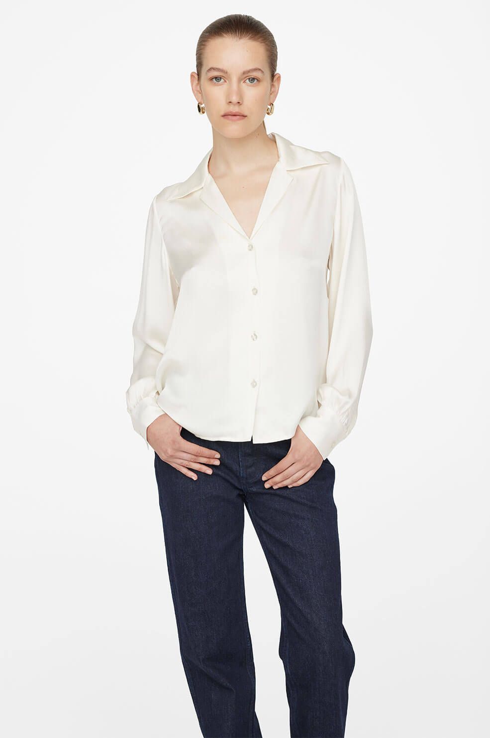 Anine Bing | Mylah Shirt - Pearl sold by Sister & Co product image thumbnail 3