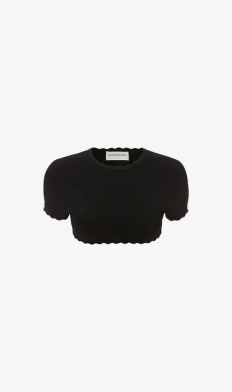 Victoria Beckham | Cropped Short Sleeve Top - Black sold by Sister & Co