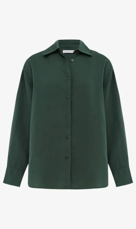 Assembly Label | Oversized Linen Shirt - Cypress sold by Sister & Co