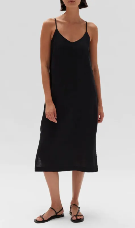 Assembly Label | Linen Slip Dress - Black sold by Sister & Co