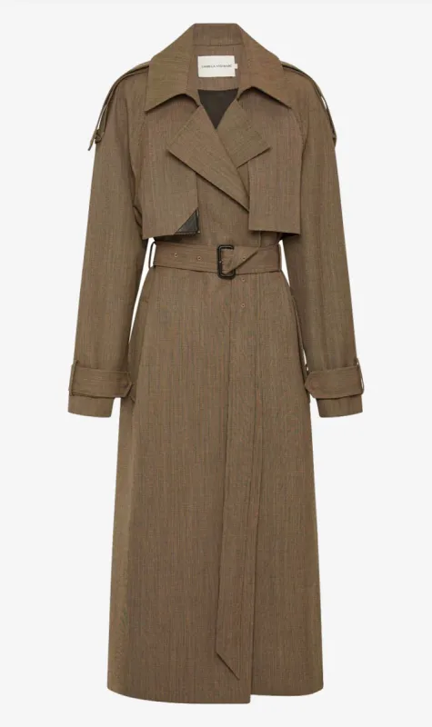 Camilla & Marc | Ria Trench Coat - Camel Houndstooth sold by Sister & Co