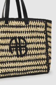 Anine Bing | Large Rio Tote - Black & Natural Stripe sold by Sister & Co