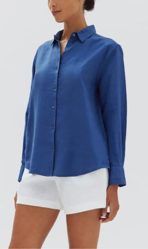 Assembly Label | Xander Long Sleeve Shirt - Royal made by Assembly Label