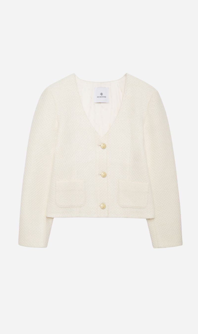Anine Bing | Anitta Jacket - Ivory Woven sold by Sister & Co