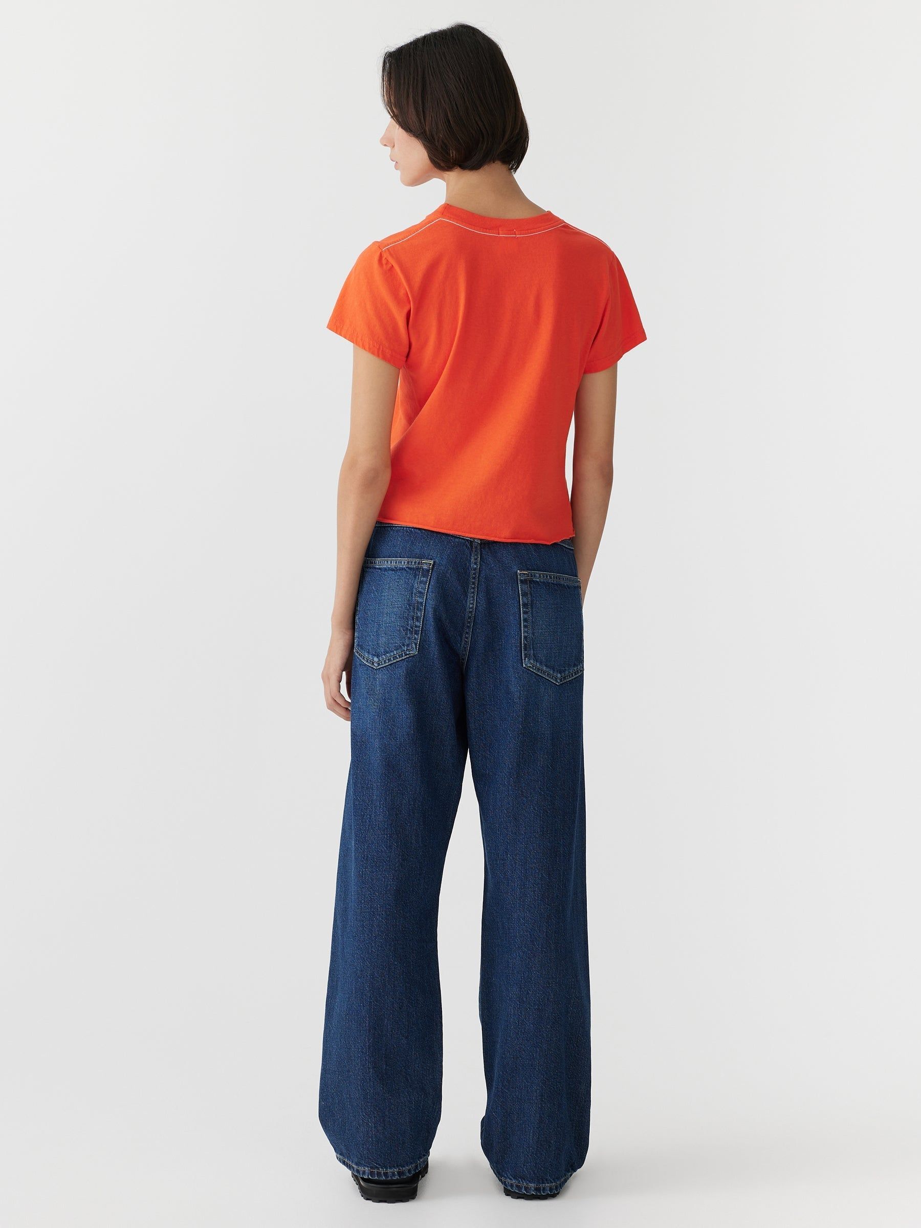 Bassike | Raw Edge Baby T.Shirt - Grenadine sold by Sister & Co product image thumbnail 5