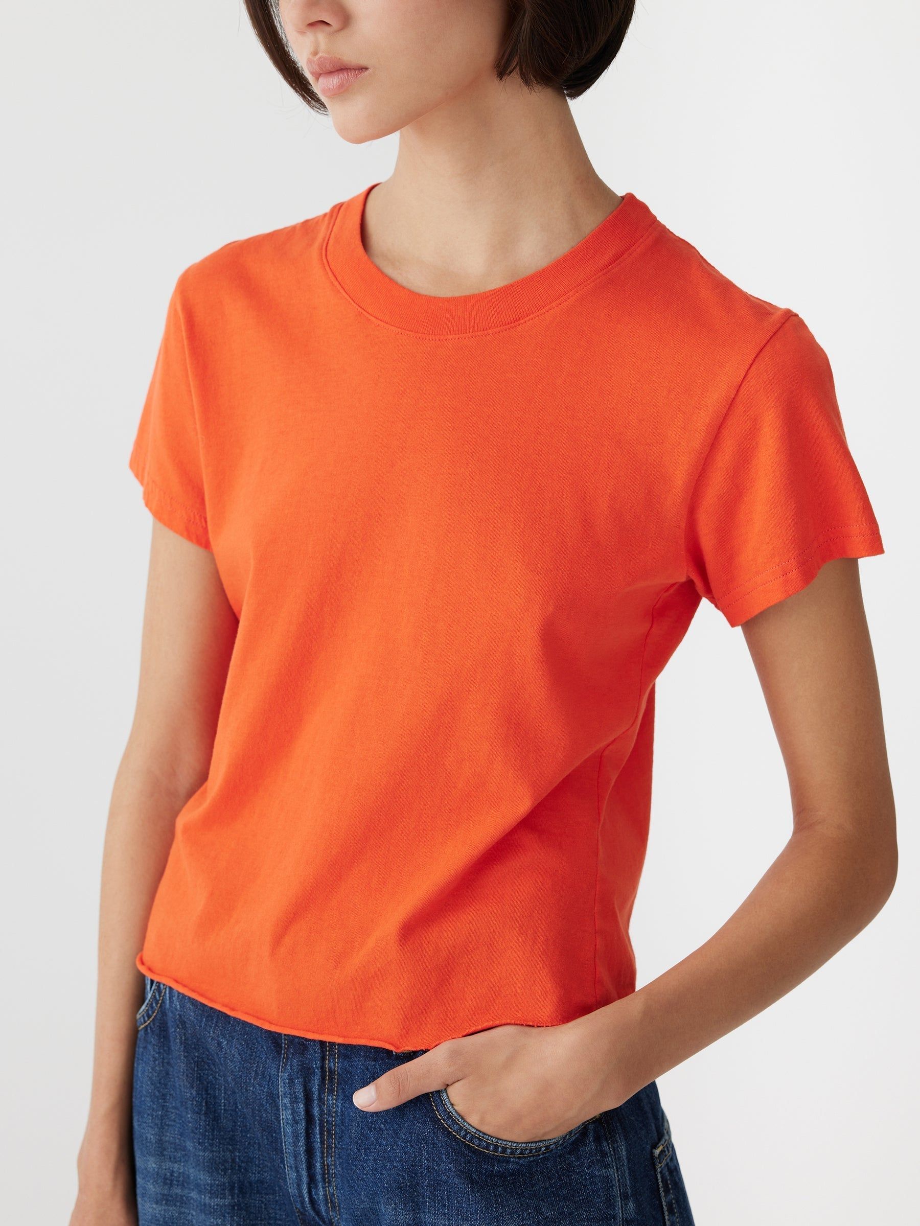 Bassike | Raw Edge Baby T.Shirt - Grenadine sold by Sister & Co product image thumbnail 3