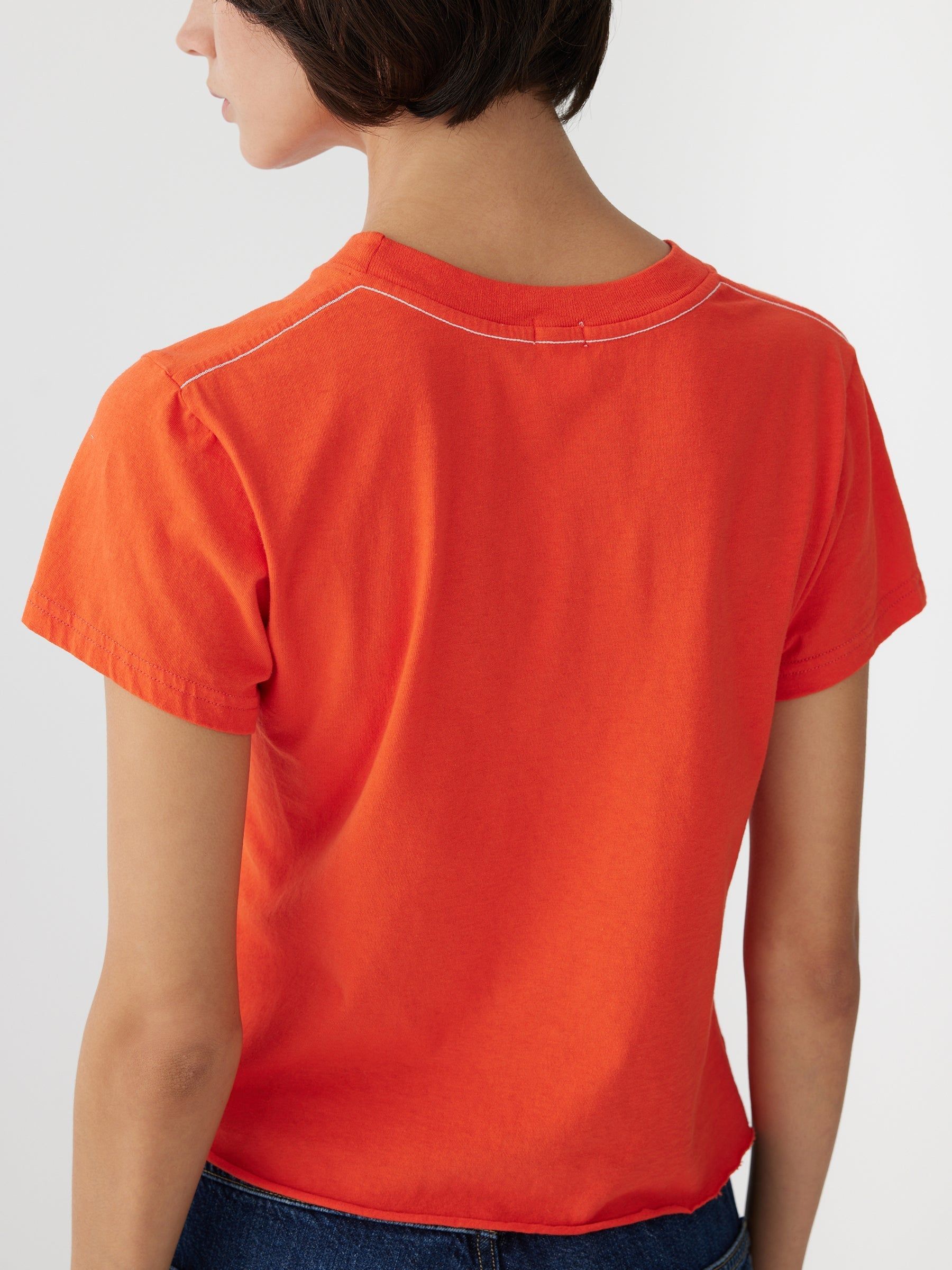 Bassike | Raw Edge Baby T.Shirt - Grenadine sold by Sister & Co product image thumbnail 4