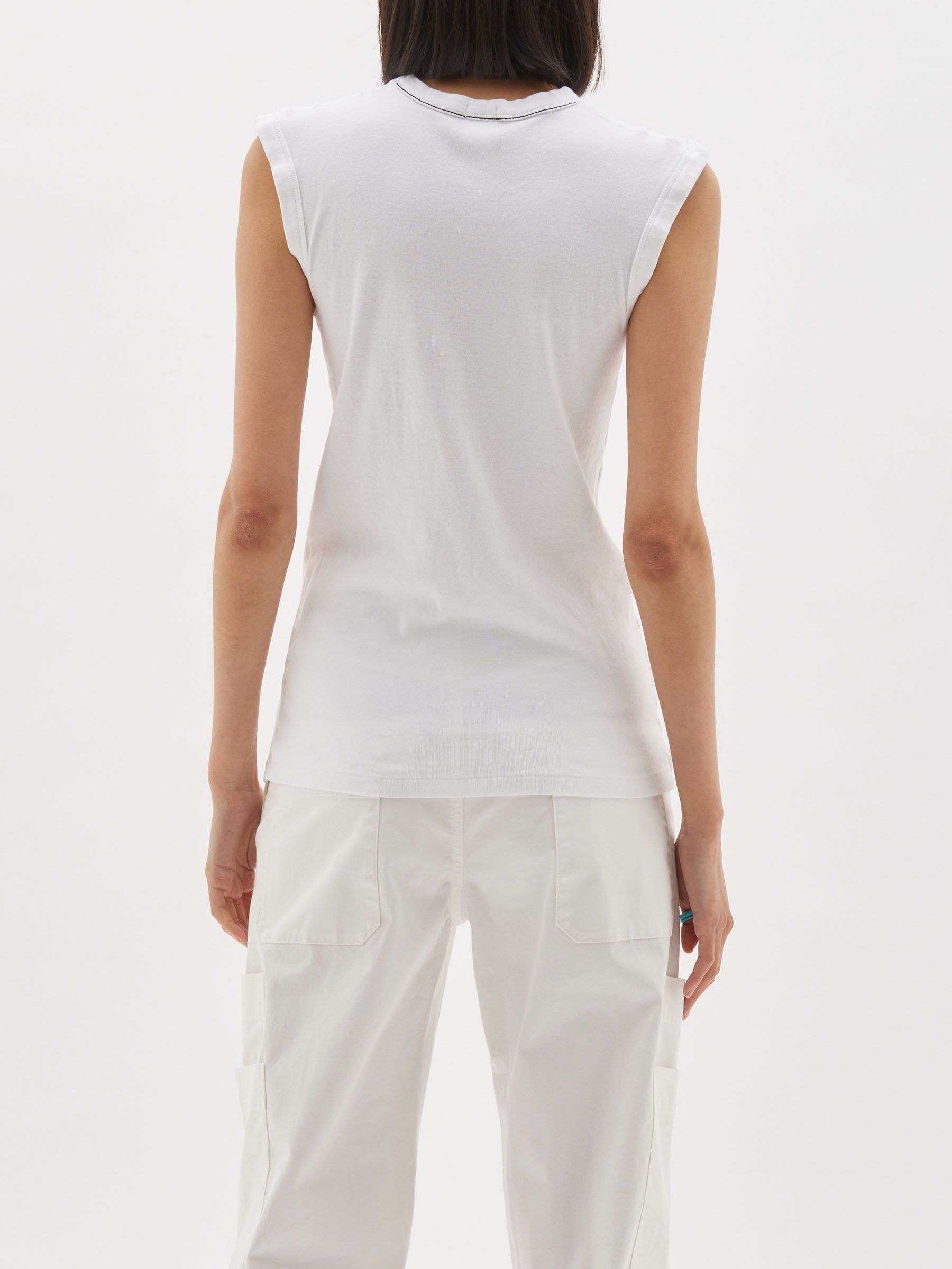 Bassike | Slim Muscle Tank - White sold by Sister & Co product image thumbnail 3