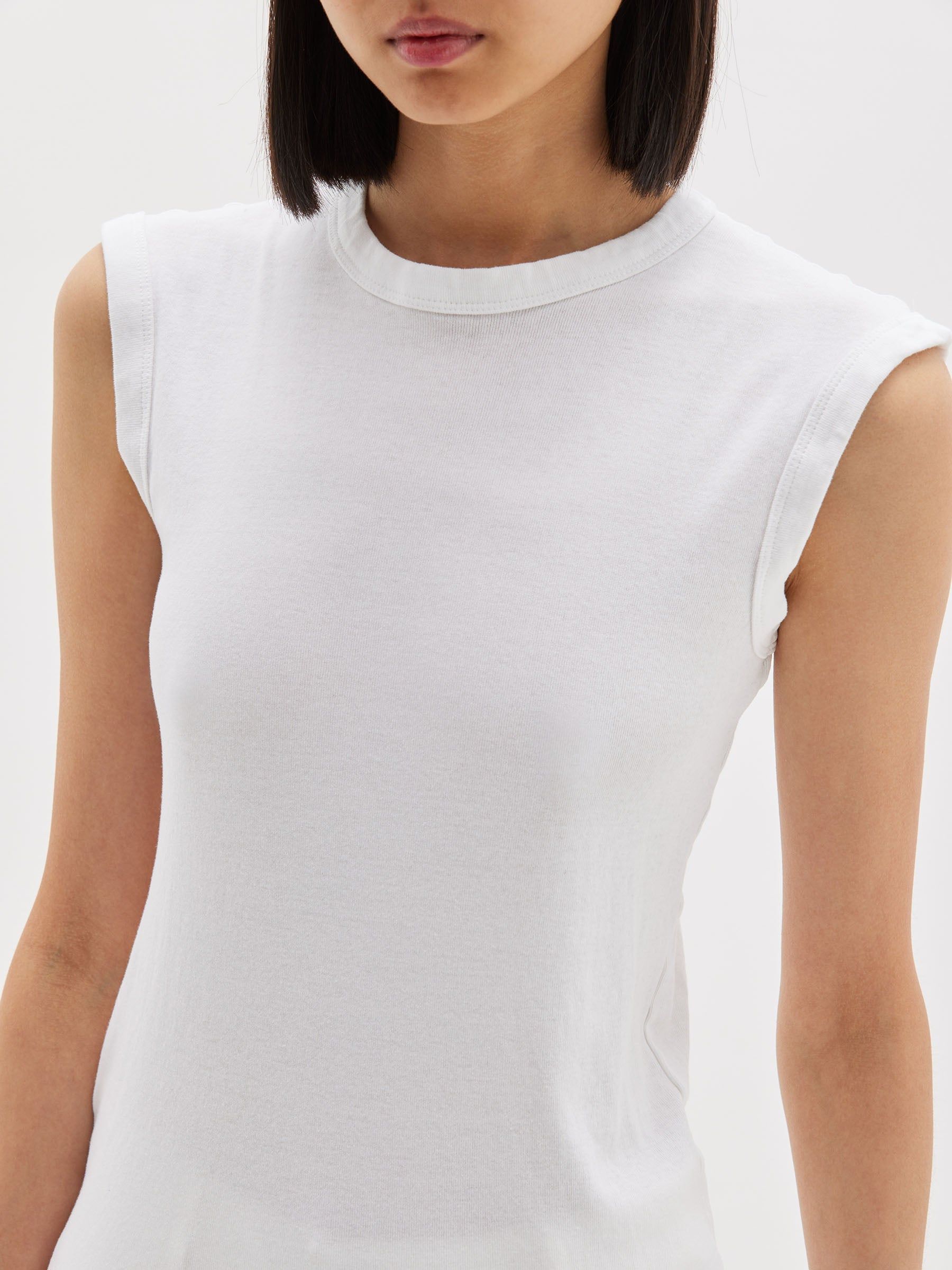 Bassike | Slim Muscle Tank - White sold by Sister & Co product image thumbnail 4