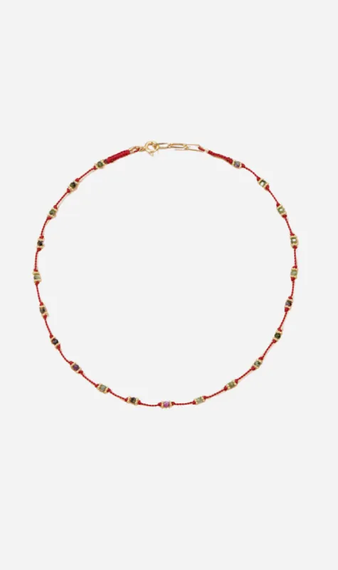 Tityaravy | Lotus Necklace - Rouge/Rubis Zoïsite sold by Sister & Co