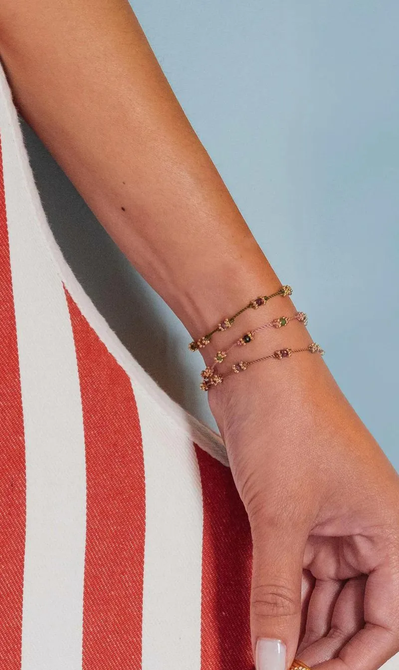 Tityaravy | Bracelet Lotus - Micron/Vert/Ruby Rose sold by Sister & Co