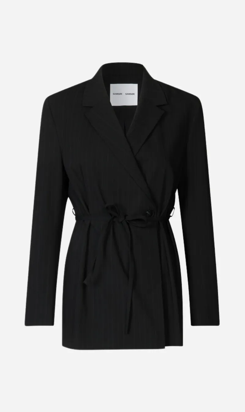 Samsoe Samsoe | Salot Blazer - Black Pinstripe sold by Sisters & Co