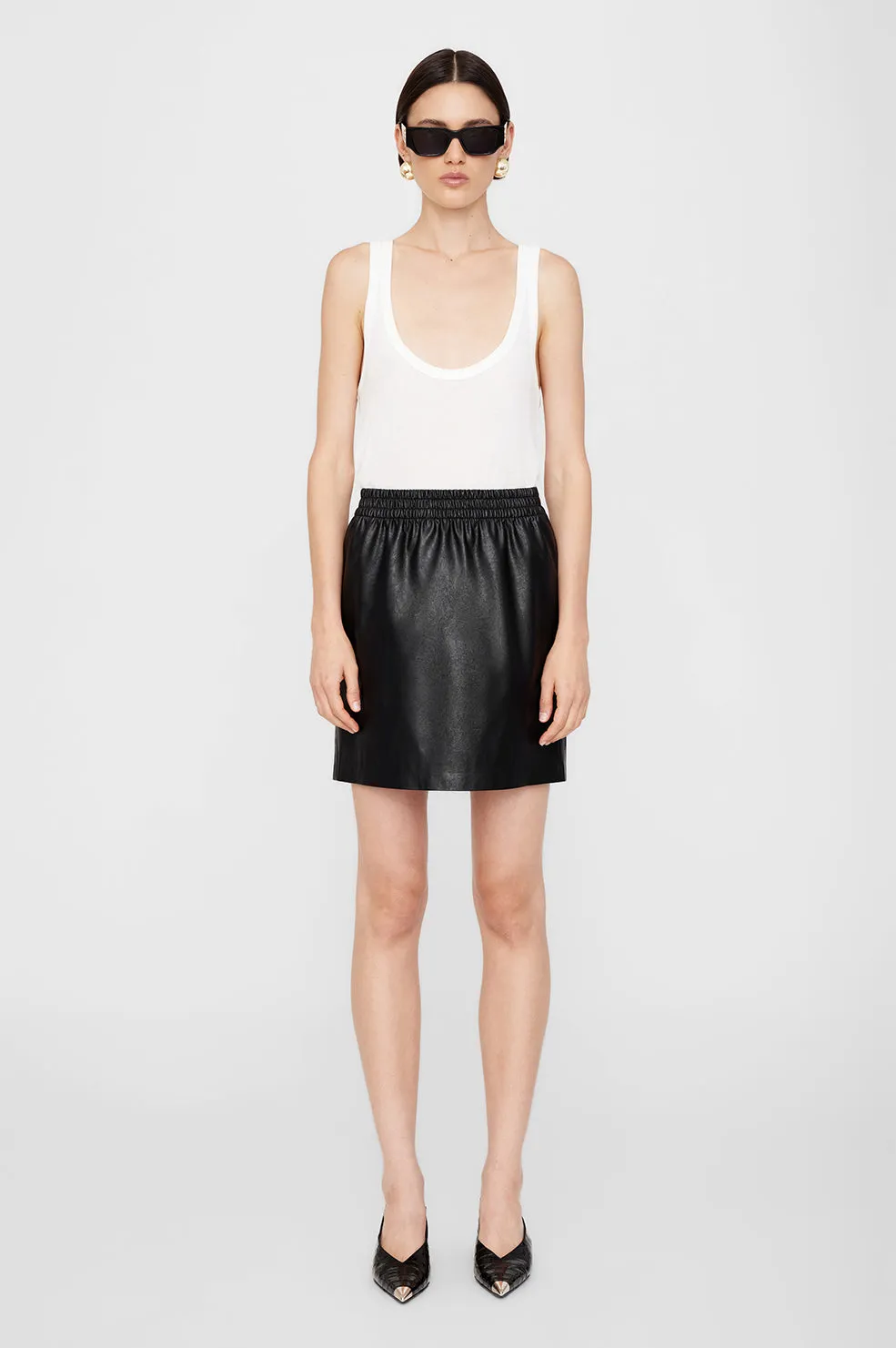 Anine Bing | Soto Skirt - Black Vegan Leather sold by Sisters & Co product image thumbnail 2