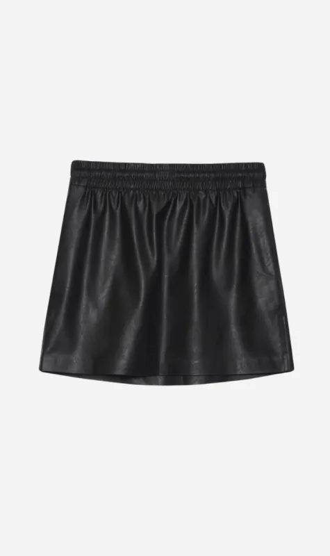 Anine Bing | Soto Skirt - Black Vegan Leather sold by Sister & Co