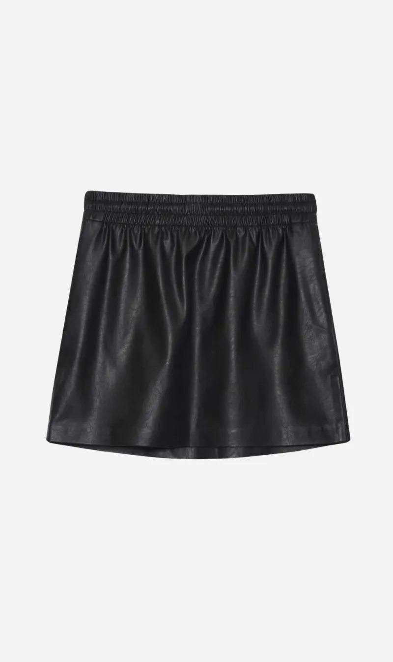 Anine Bing | Soto Skirt - Black Vegan Leather sold by Sisters & Co