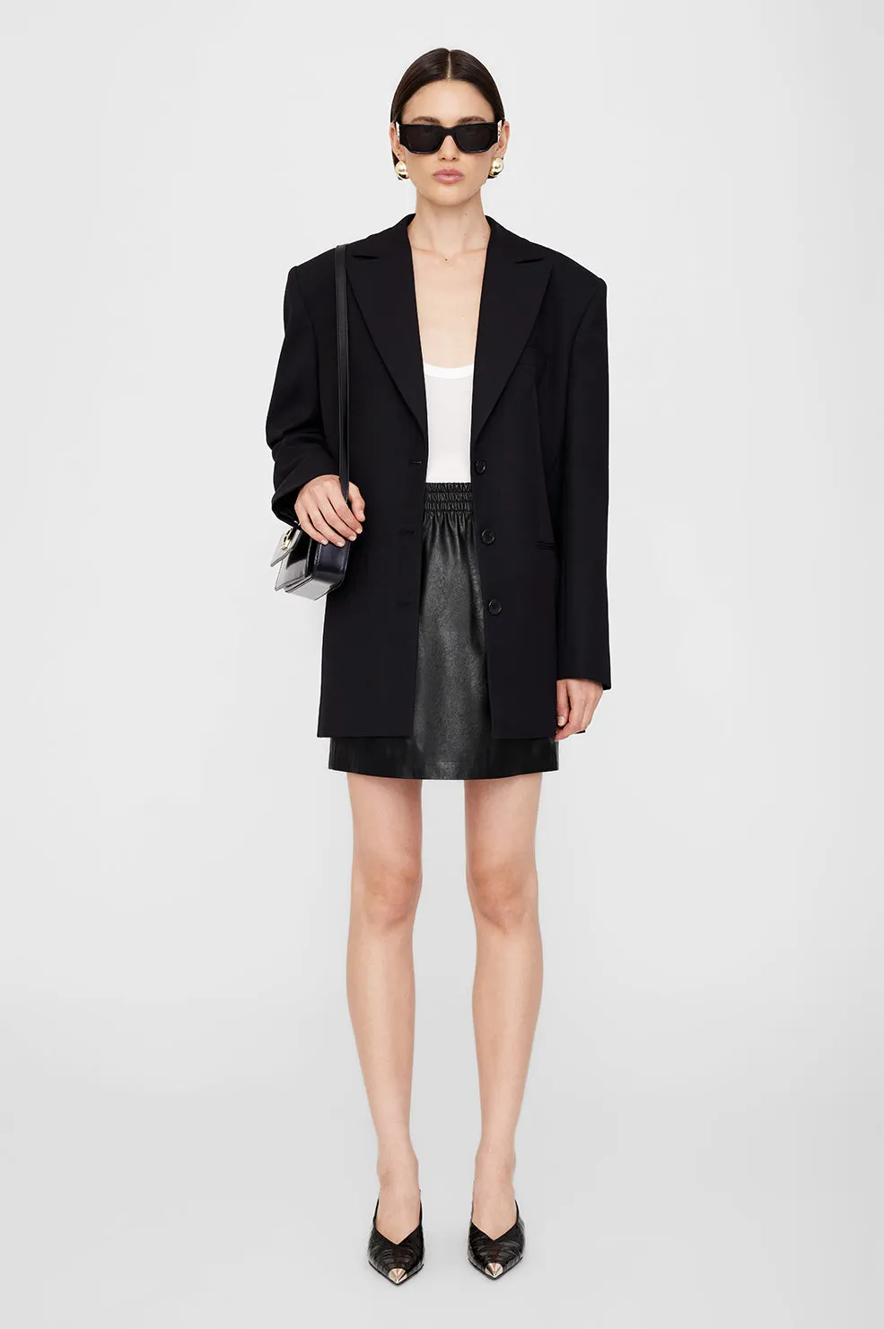 Anine Bing | Soto Skirt - Black Vegan Leather sold by Sisters & Co product image thumbnail 5