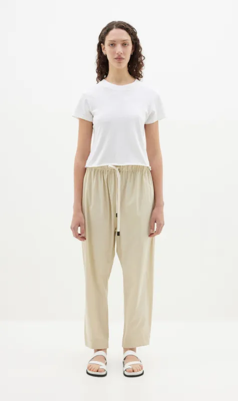 Bassike | Pleated Cotton Pull On Pant - Agate Grey sold by Sister & Co
