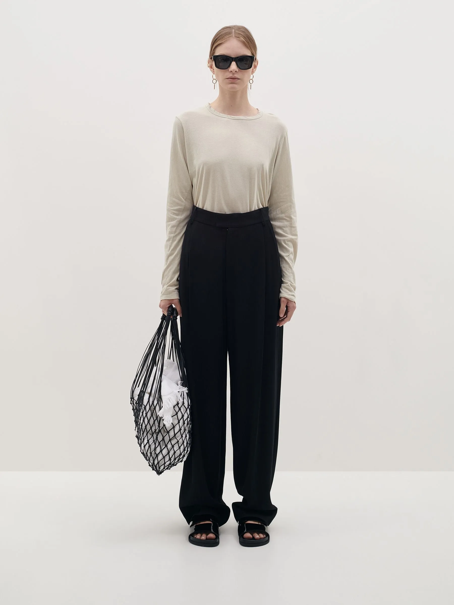 Bassike | Regular Scoop Hem L/s T.Shirt - Agate Grey sold by Sister & Co product image thumbnail 4