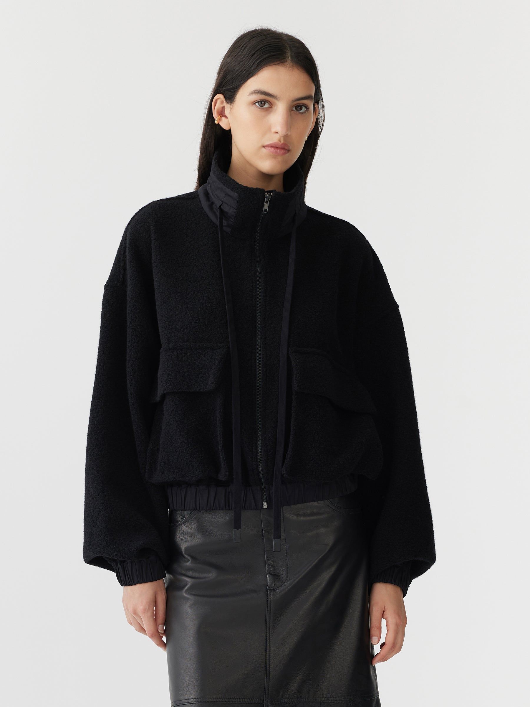 Bassike | Woollen Zip Front Jacket - Black sold by Sister & Co product image thumbnail 2