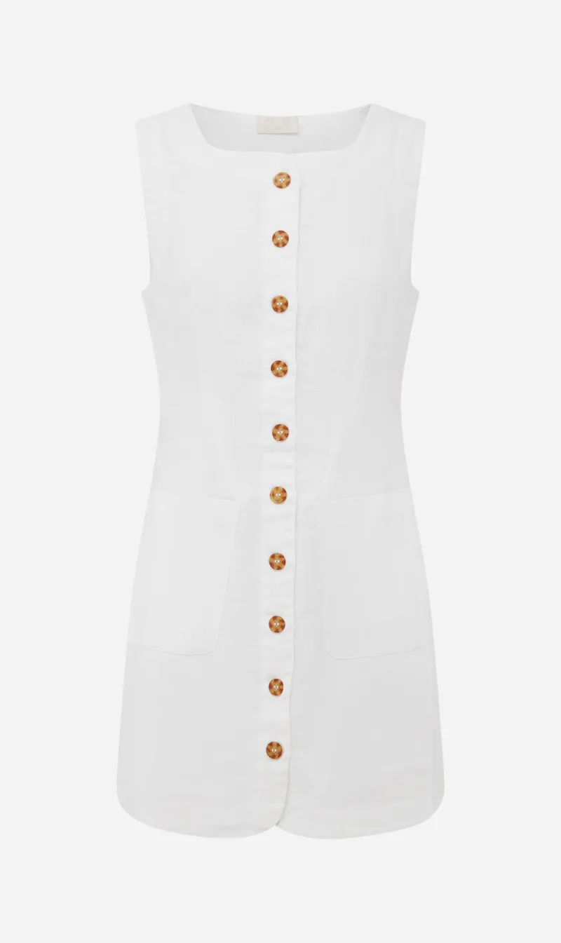 Posse | Emma Button Down Mini - Ivory sold by Sister & Co