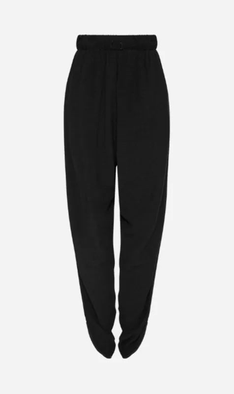 Bassike | Textured Crepe Pull On Pant - Black sold by Sister & Co