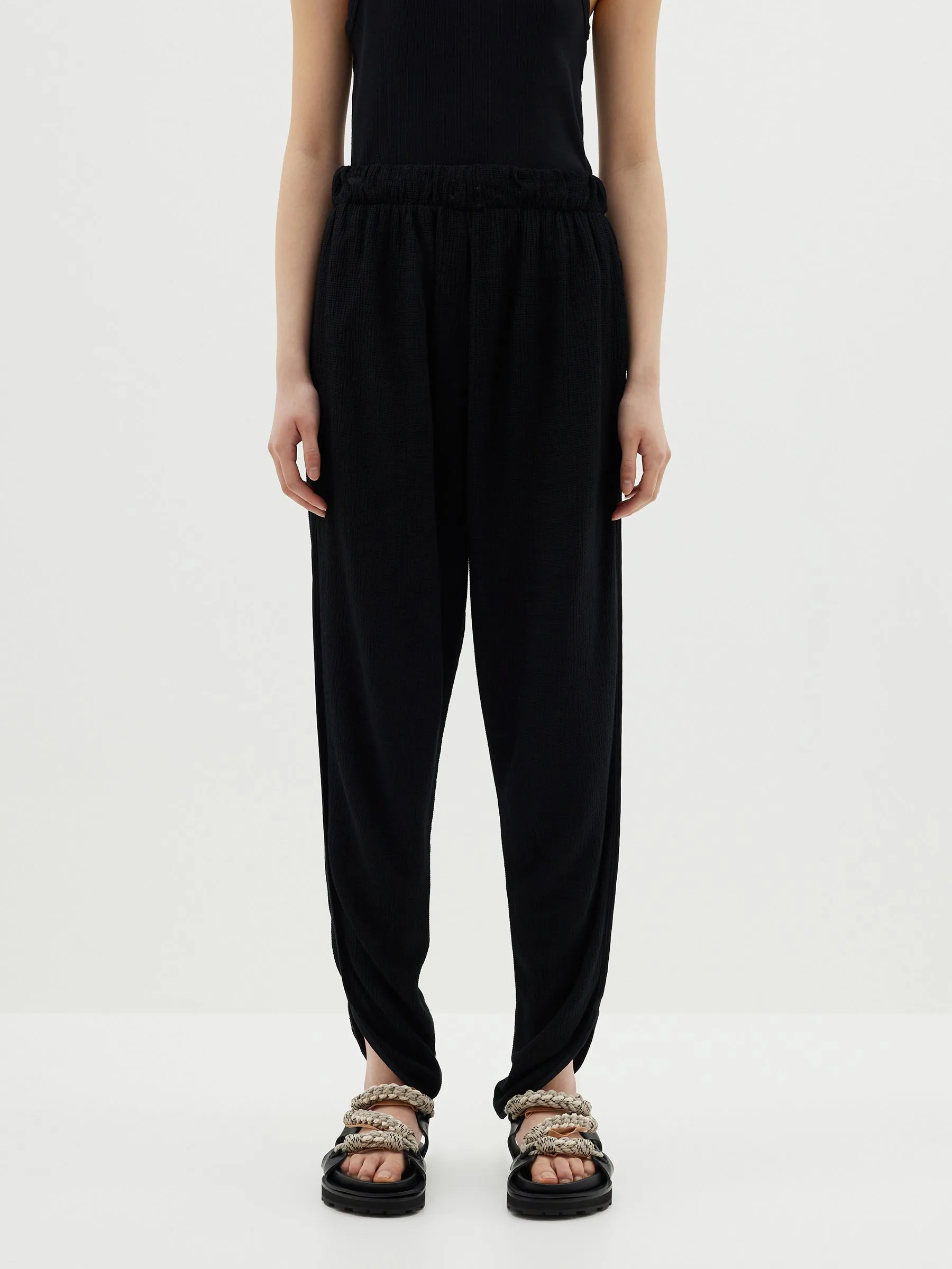 Bassike | Textured Crepe Pull On Pant - Black sold by Sister & Co product image thumbnail 2