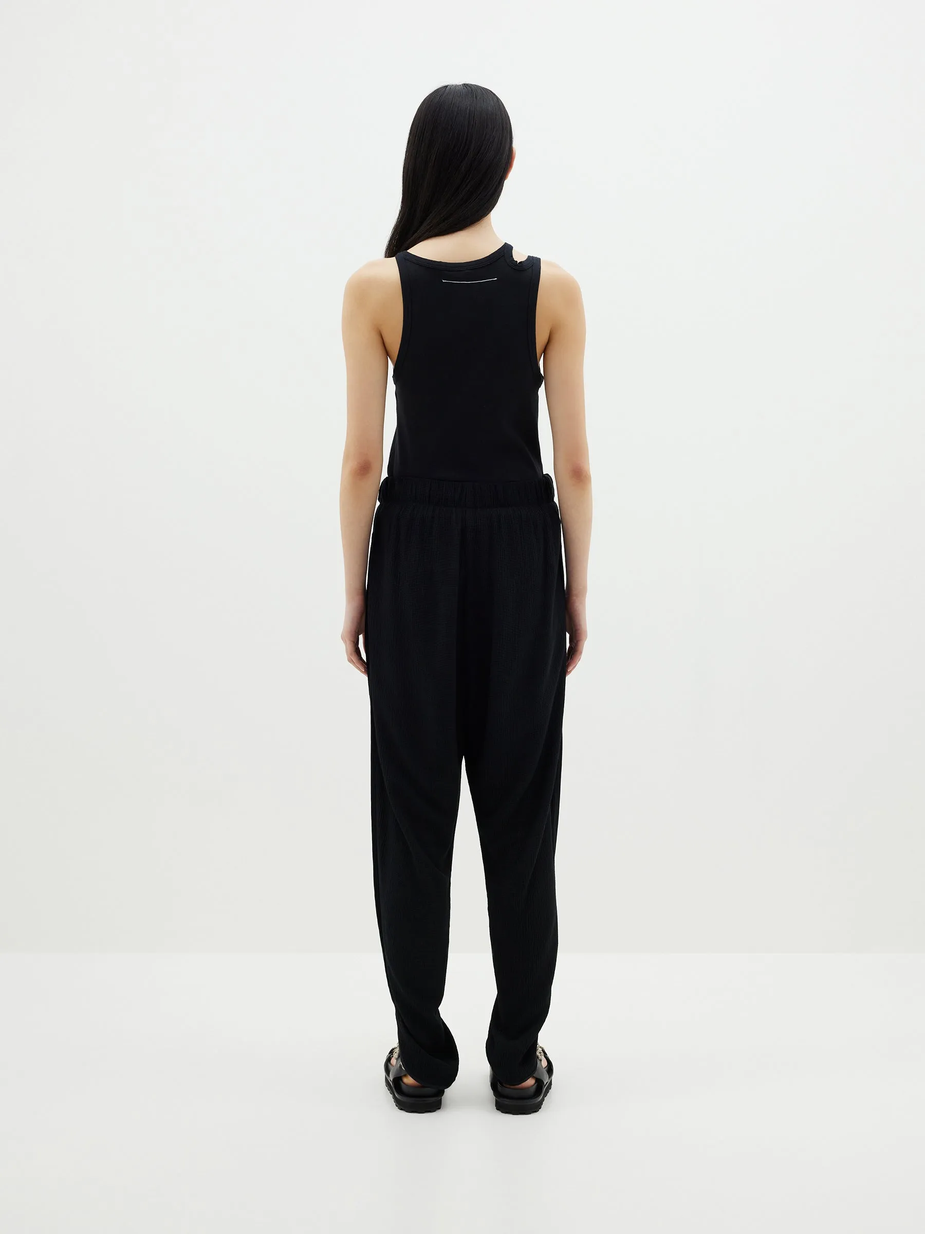Bassike | Textured Crepe Pull On Pant - Black sold by Sister & Co product image thumbnail 5