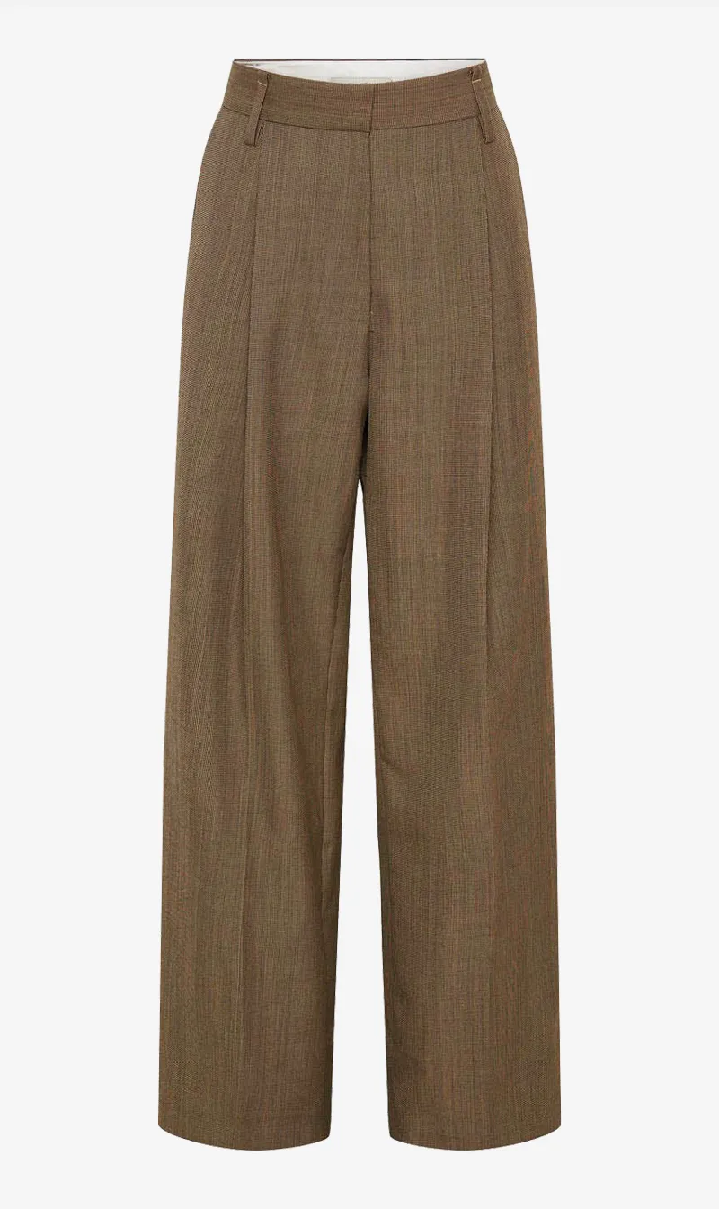 Camilla & Marc | Ria Tailored Pant - Camel Houndstooth sold by Sister & Co