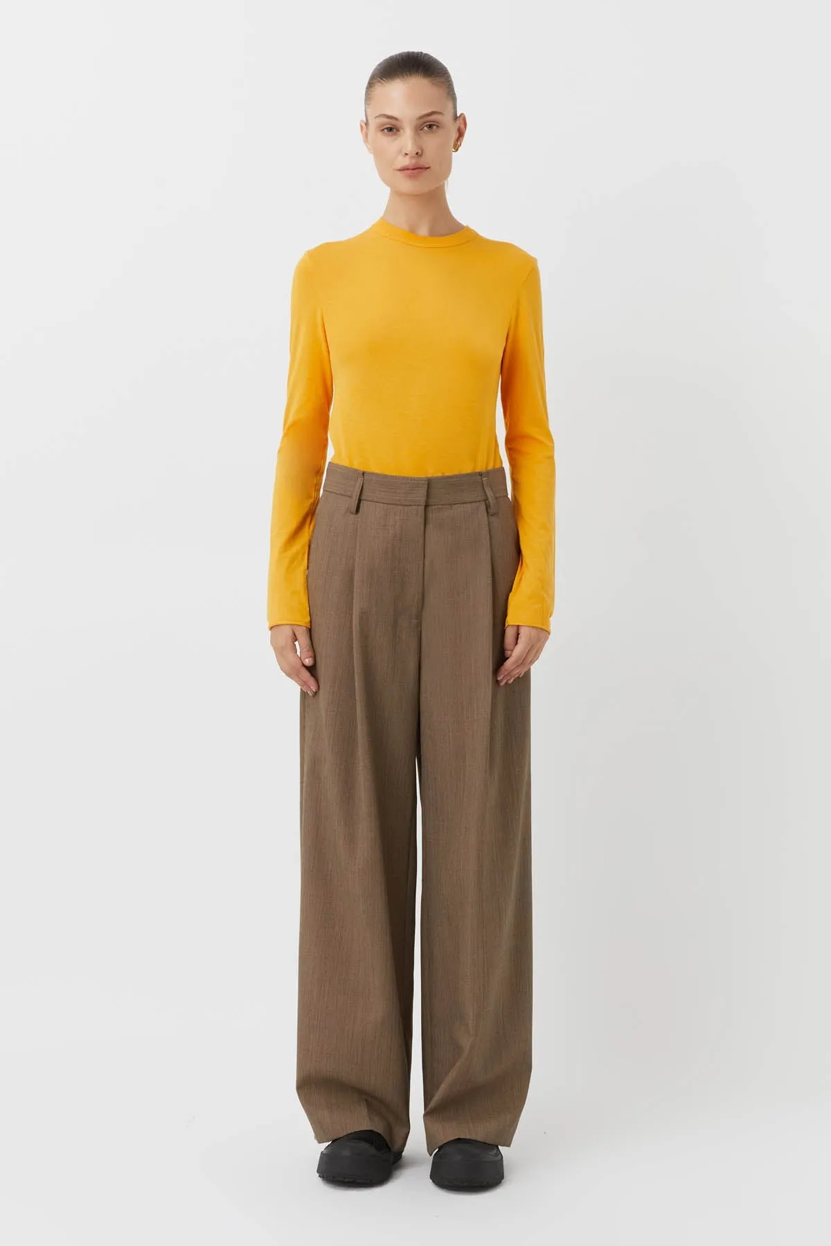 Camilla & Marc | Ria Tailored Pant - Camel Houndstooth sold by Sister & Co product image thumbnail 3