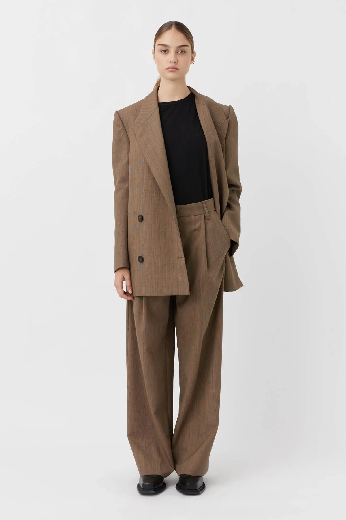 Camilla & Marc | Ria Tailored Pant - Camel Houndstooth sold by Sister & Co product image thumbnail 2