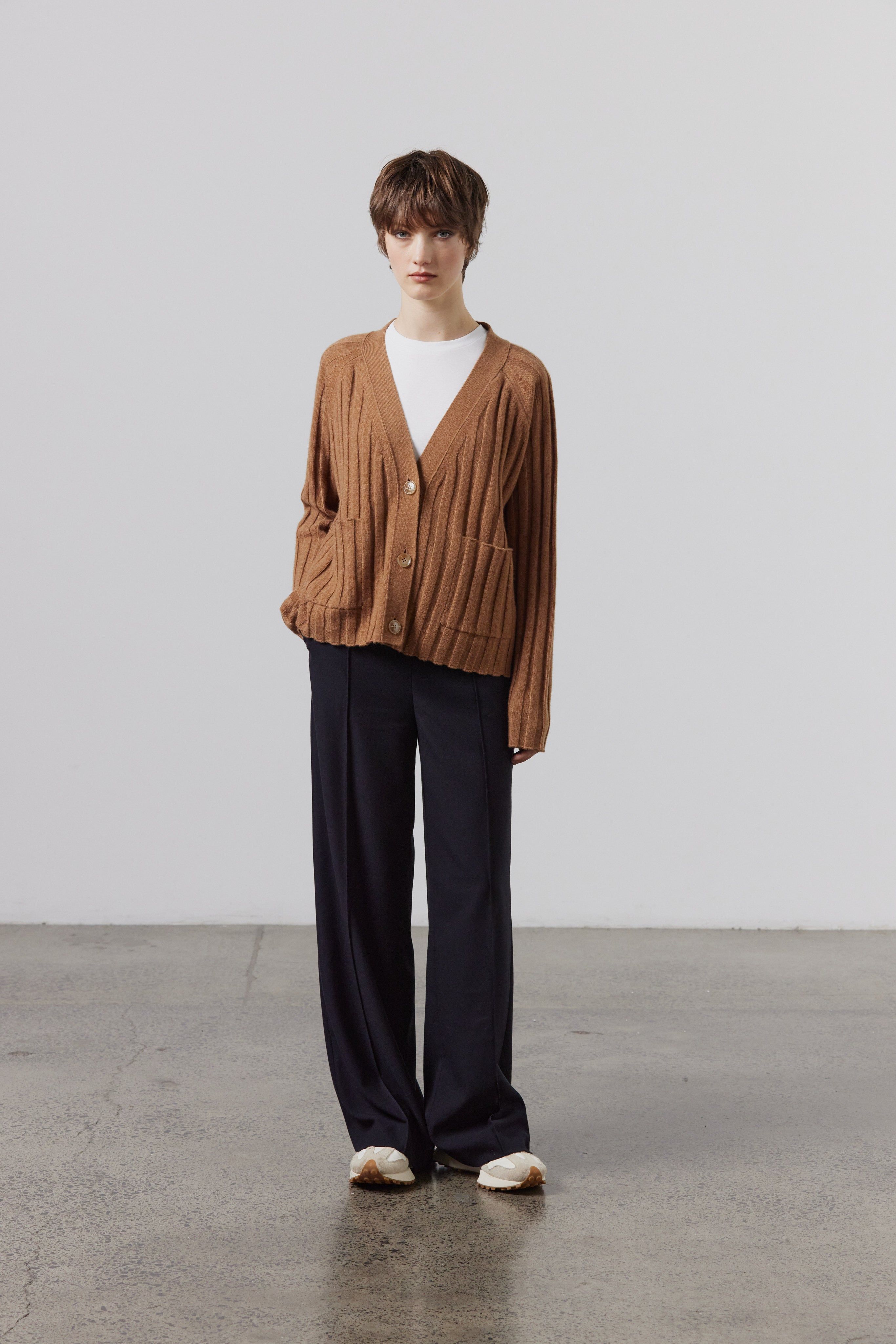 Laing | Lizzie Ribbed Cashmere Cardigan - Tan sold by Sister & Co product image thumbnail 2