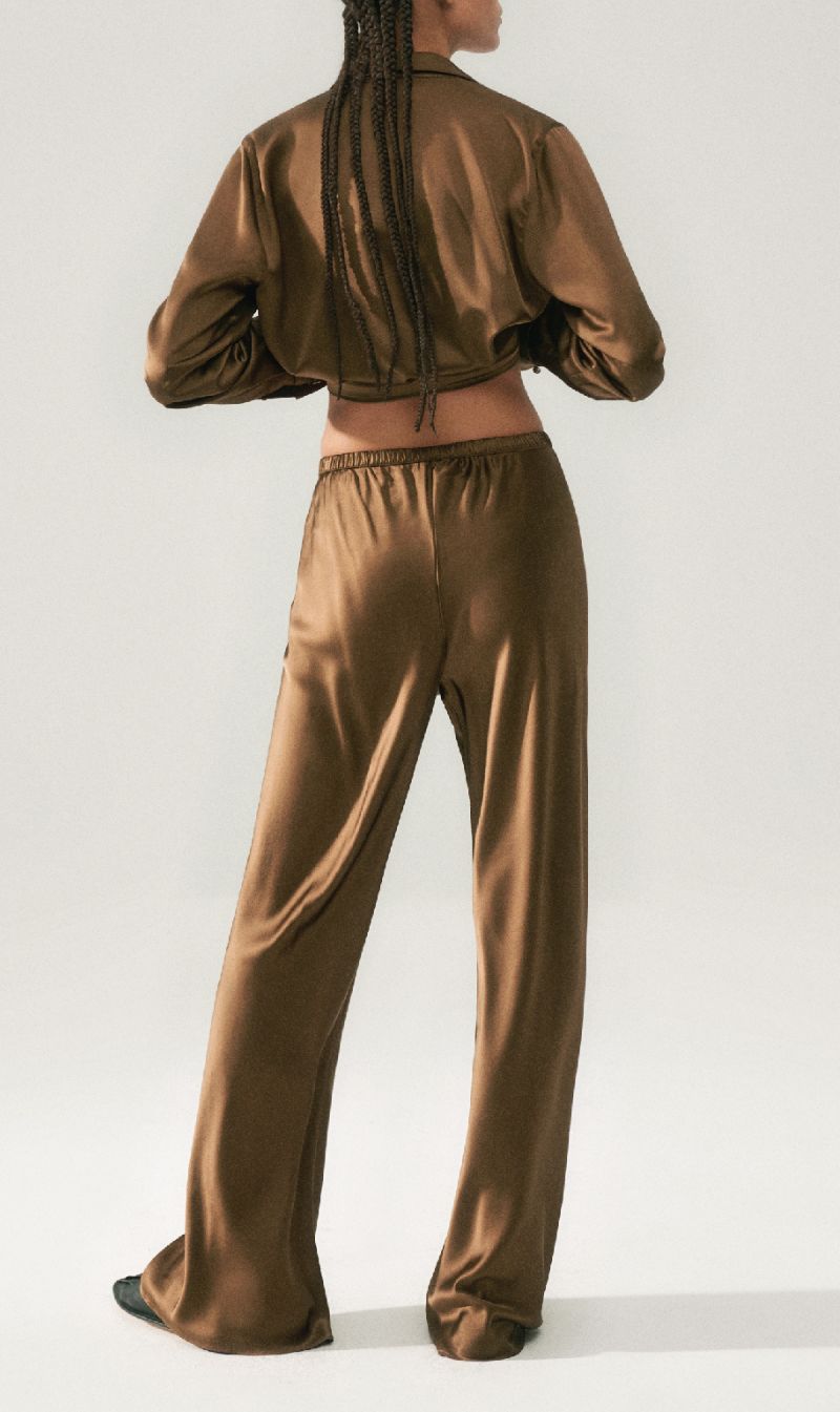 Silk Laundry | Bias Cut Pants - Dark Earth sold by Sister & Co product image thumbnail 2